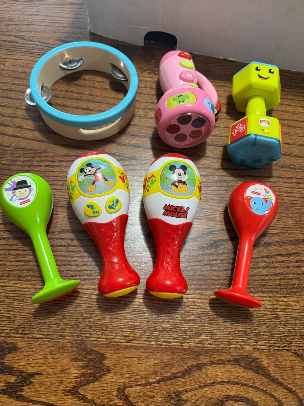Fisher-Price Red, White, Green & Blue Musical Toy Set with Tambourine